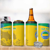 Personalized Gabon Football 4 in 1 Can Cooler Tumbler Allez Les Pantheres - Wonder Print Shop