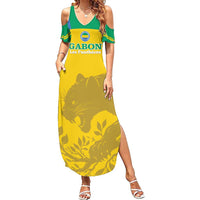 Custom Gabon Football Family Matching Summer Maxi Dress and Hawaiian Shirt Allez Les Pantheres - Wonder Print Shop