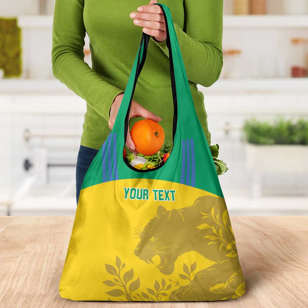 Custom Gabon Football Grocery Bag Allez Les Pantheres