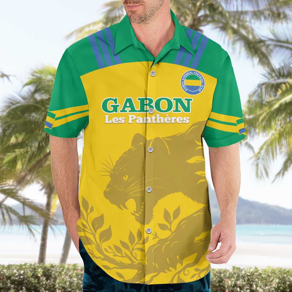 Custom Gabon Football Hawaiian Shirt Allez Les Pantheres - Wonder Print Shop