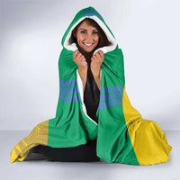 Custom Gabon Football Hooded Blanket Allez Les Pantheres
