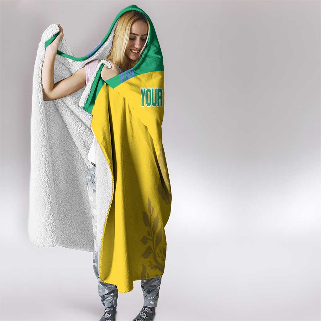 Custom Gabon Football Hooded Blanket Allez Les Pantheres