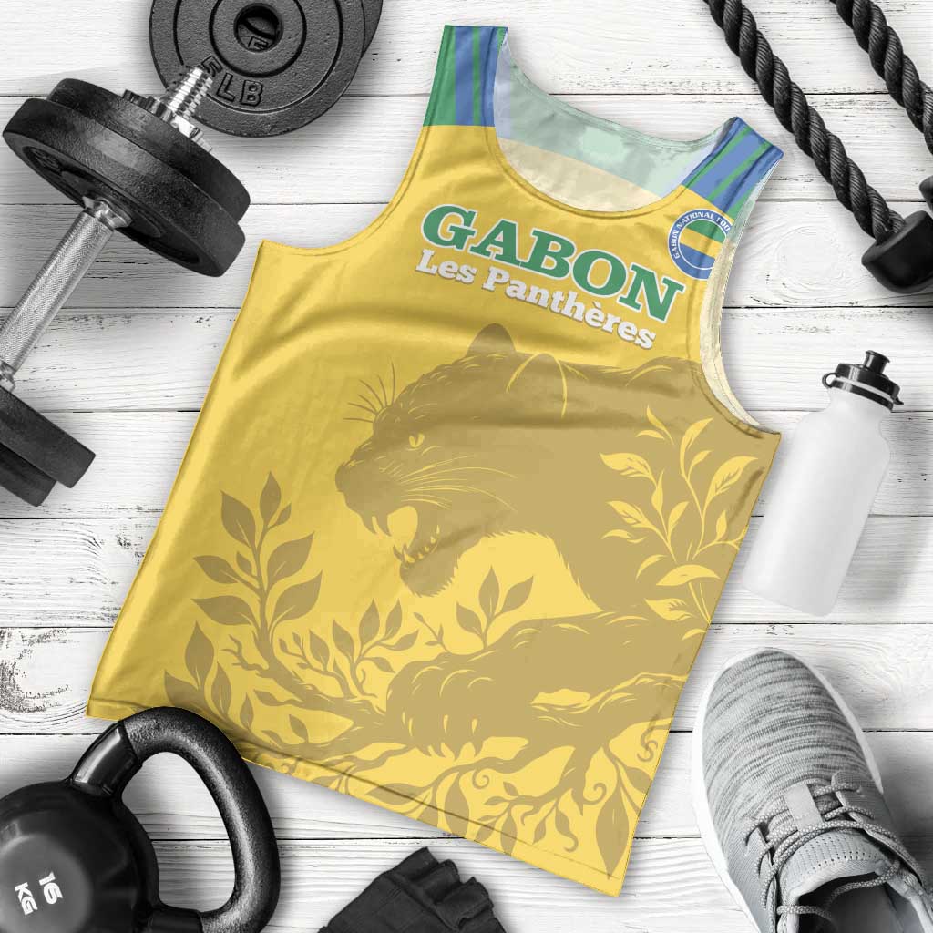 Custom Gabon Football Men Tank Top Allez Les Pantheres - Wonder Print Shop