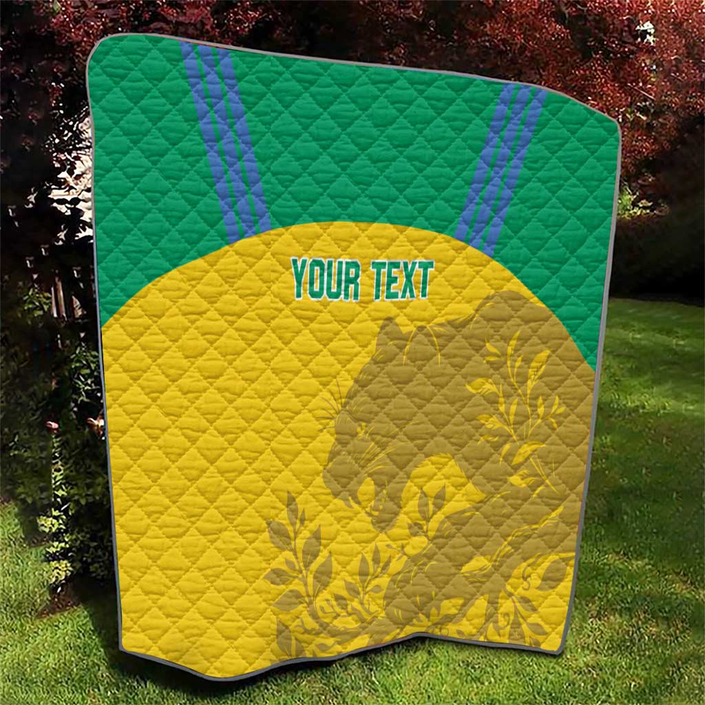 Custom Gabon Football Quilt Allez Les Pantheres - Wonder Print Shop