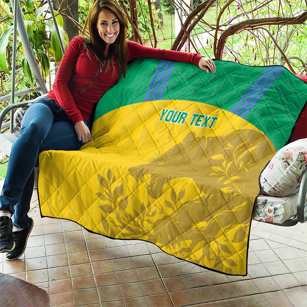 Custom Gabon Football Quilt Allez Les Pantheres - Wonder Print Shop