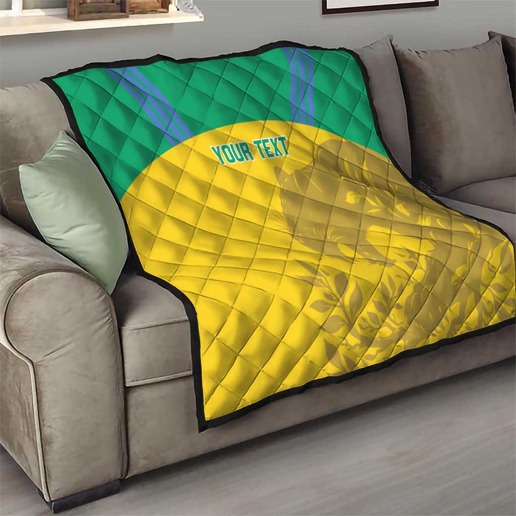 Custom Gabon Football Quilt Allez Les Pantheres - Wonder Print Shop