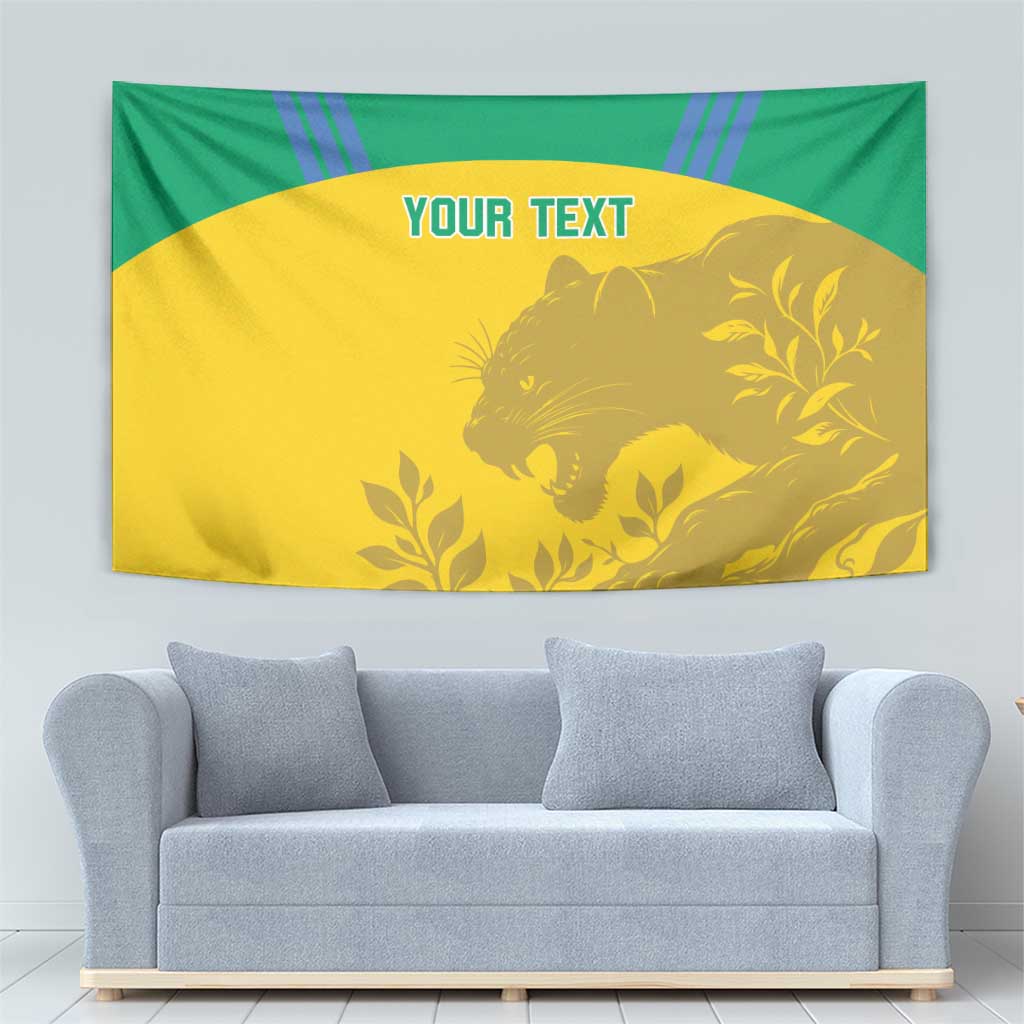 Custom Gabon Football Tapestry Allez Les Pantheres - Wonder Print Shop