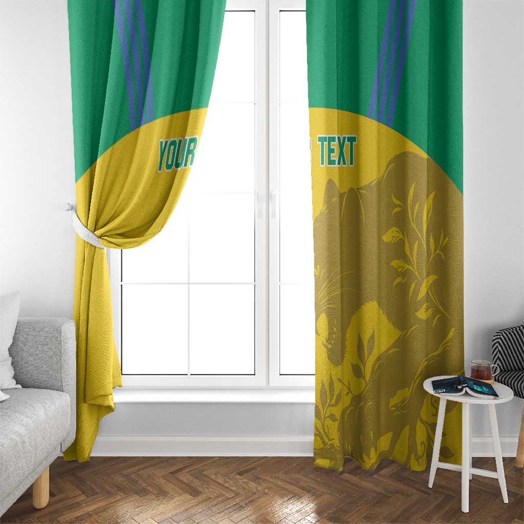 Custom Gabon Football Window Curtain Allez Les Pantheres - Wonder Print Shop