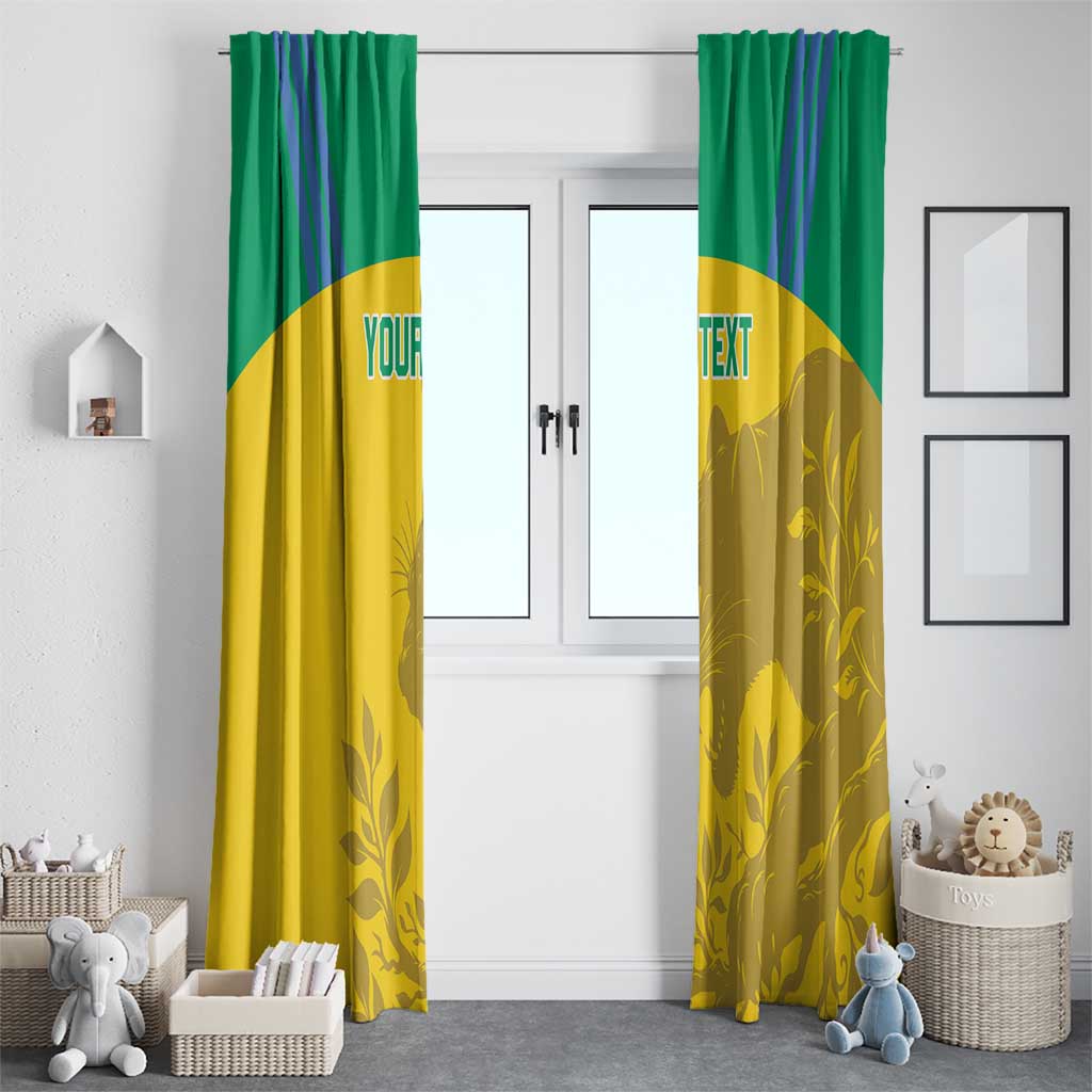 Custom Gabon Football Window Curtain Allez Les Pantheres - Wonder Print Shop