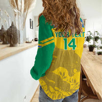 Custom Gabon Football Women Casual Shirt Allez Les Pantheres - Wonder Print Shop