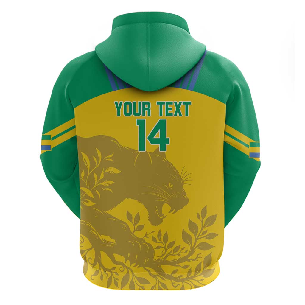 Custom Gabon Football Zip Hoodie Allez Les Pantheres - Wonder Print Shop