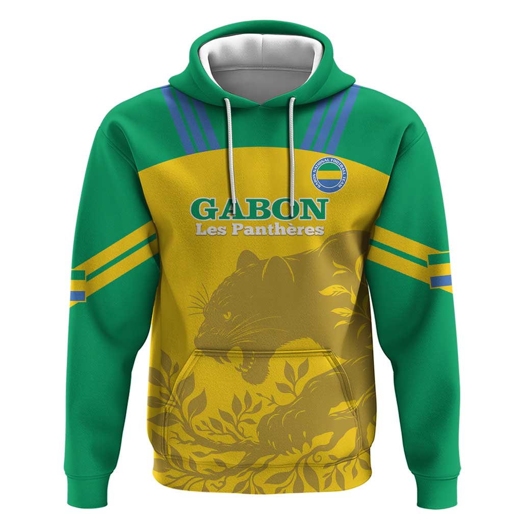 Custom Gabon Football Zip Hoodie Allez Les Pantheres - Wonder Print Shop