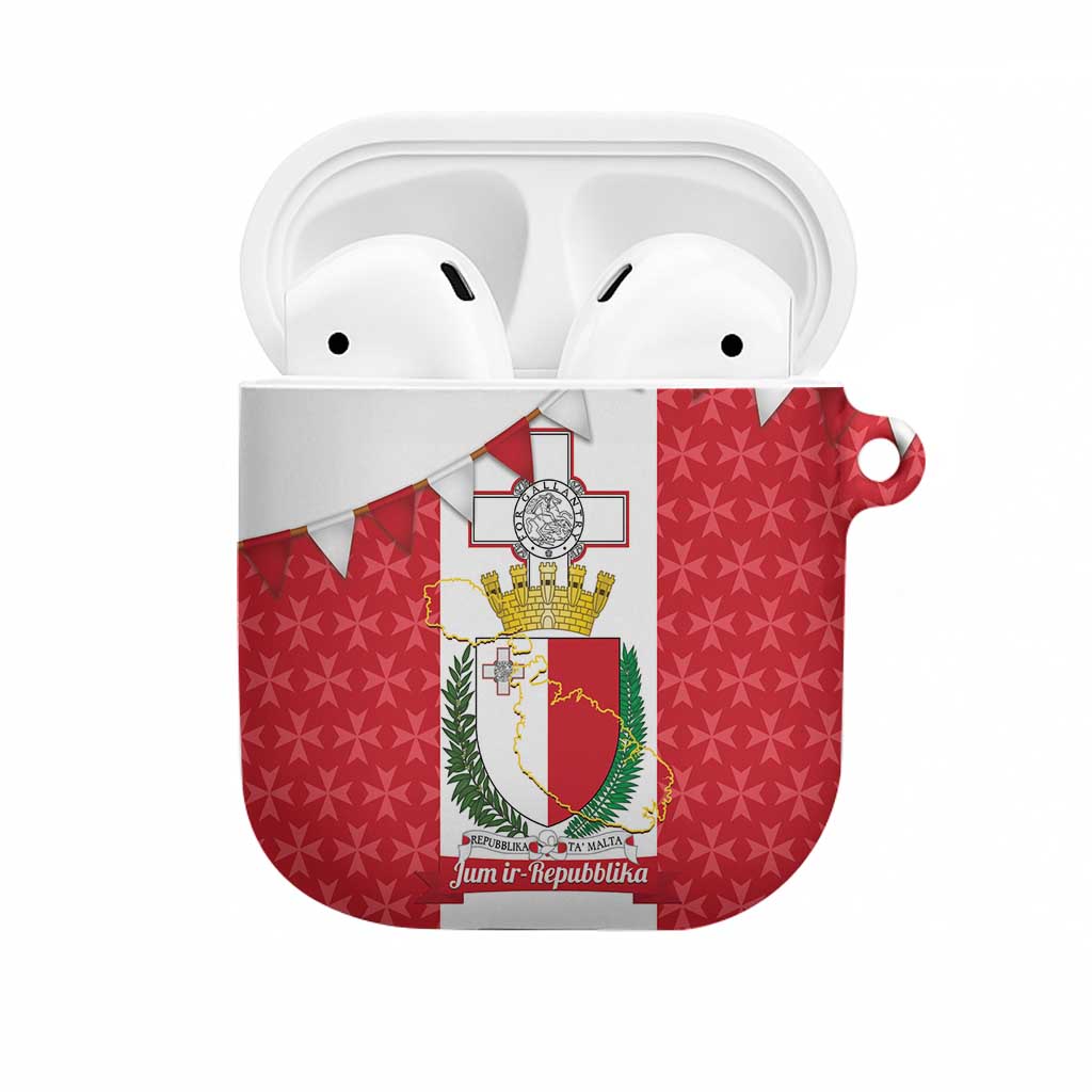 Malta Republic Day AirPods Case Jum ir-Repubblika Maltese Cross - Wonder Print Shop