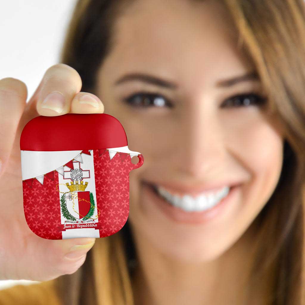 Malta Republic Day AirPods Case Jum ir-Repubblika Maltese Cross - Wonder Print Shop