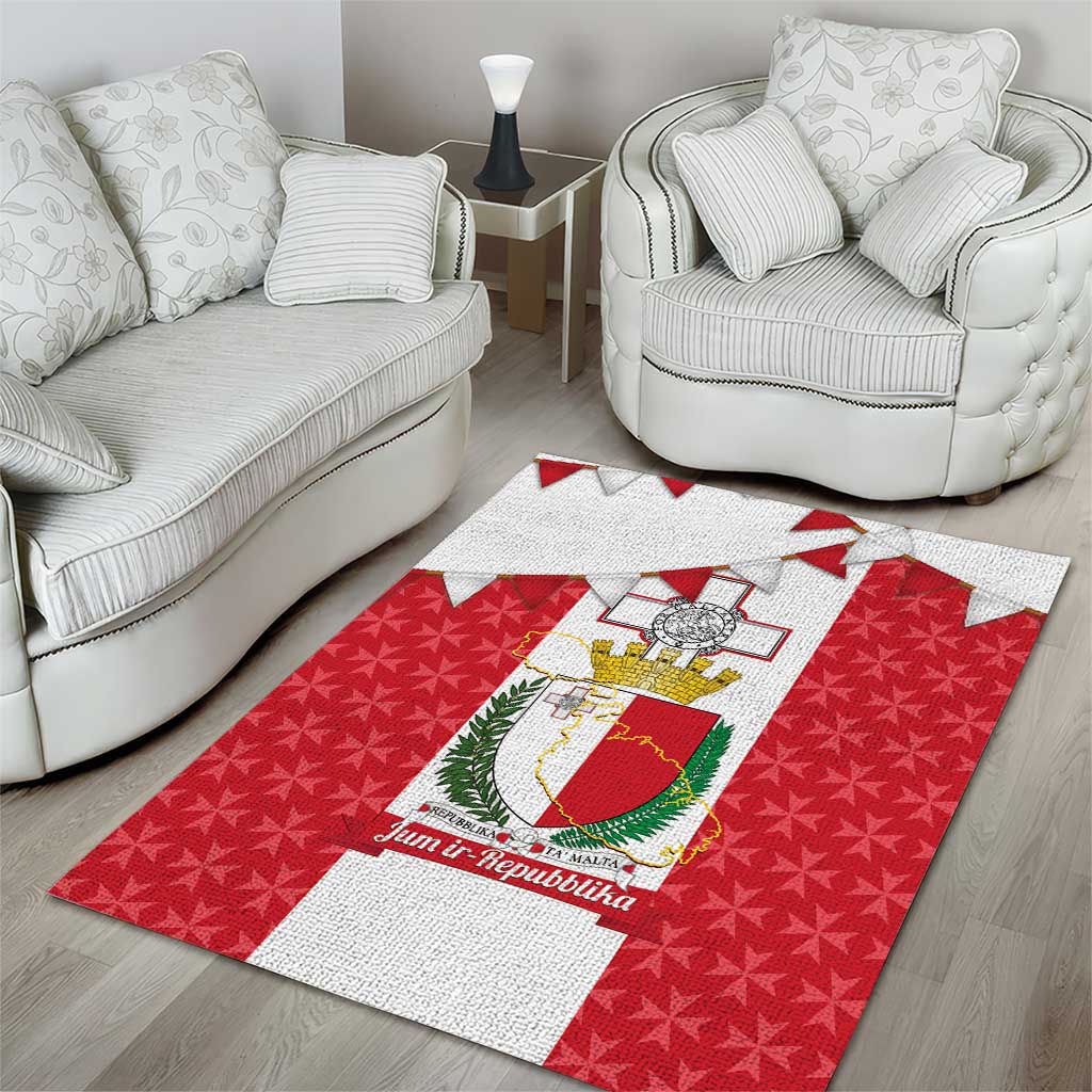 Malta Republic Day Area Rug Jum ir-Repubblika Maltese Cross - Wonder Print Shop