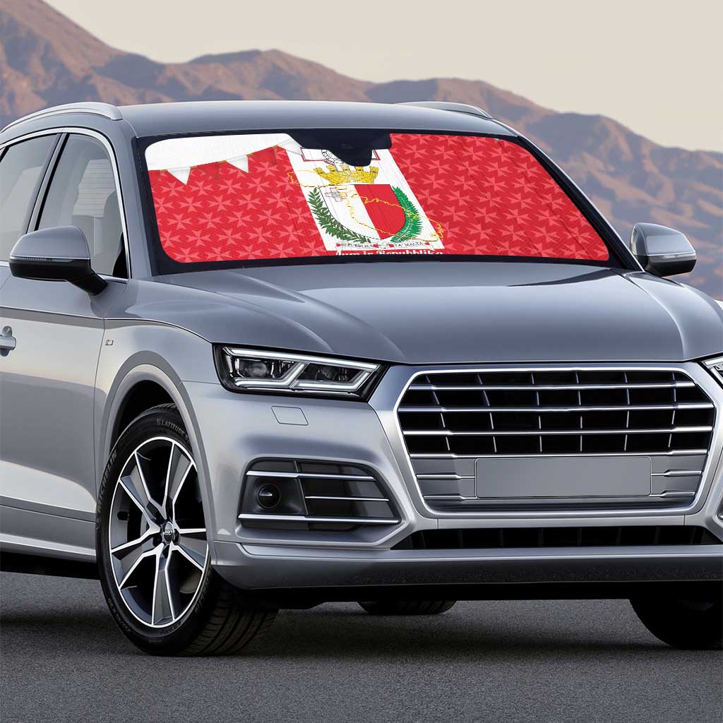 Malta Republic Day Auto Sun Shade Jum ir-Repubblika Maltese Cross - Wonder Print Shop