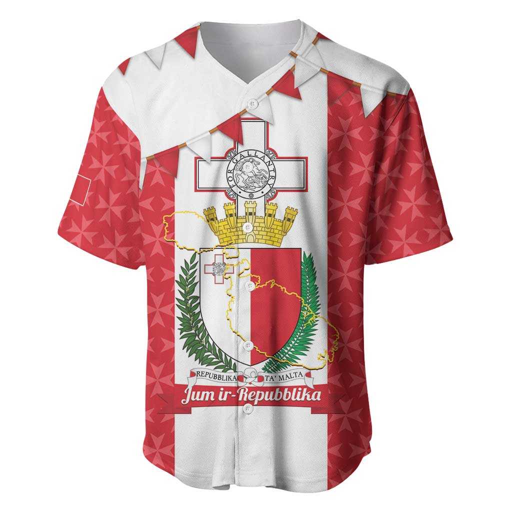 Malta Republic Day Baseball Jersey Jum ir-Repubblika Maltese Cross - Wonder Print Shop