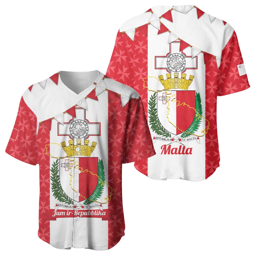 Malta Republic Day Baseball Jersey Jum ir-Repubblika Maltese Cross - Wonder Print Shop