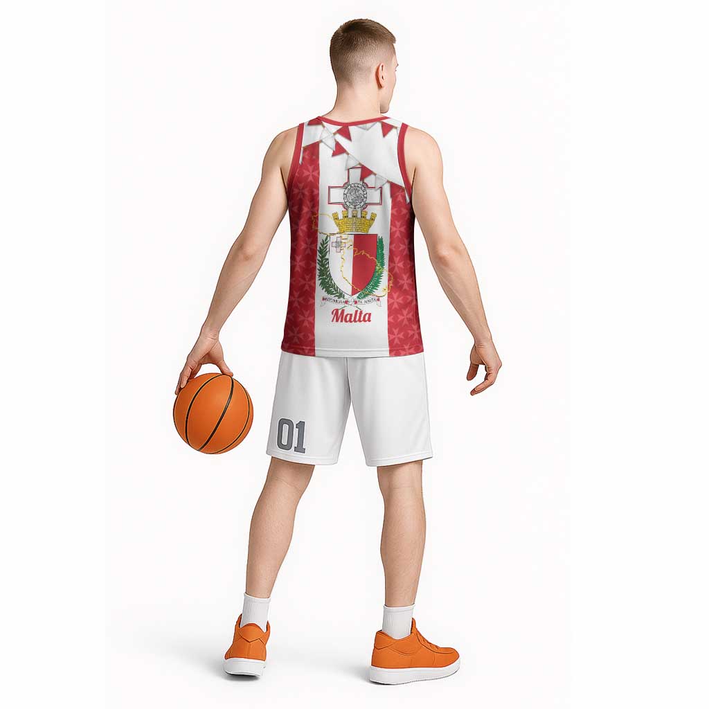 Malta Republic Day Basketball Jersey Jum ir-Repubblika Maltese Cross - Wonder Print Shop