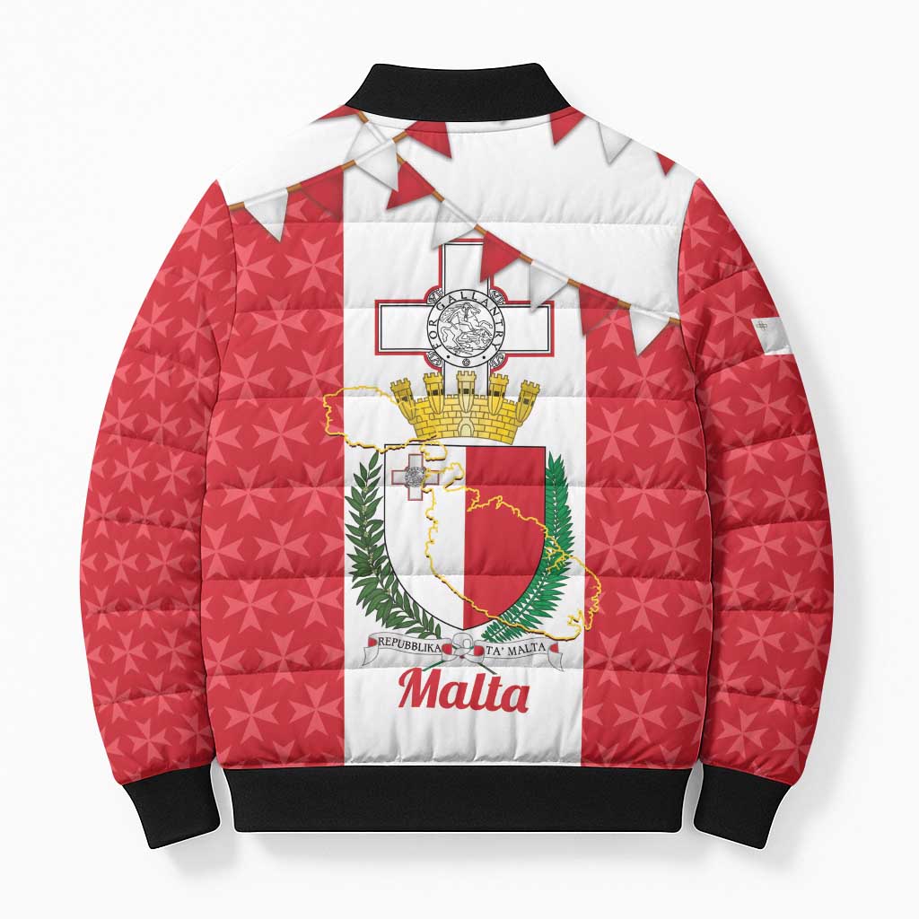 Malta Republic Day Bomber Puffer Jacket Jum ir-Repubblika Maltese Cross - Wonder Print Shop