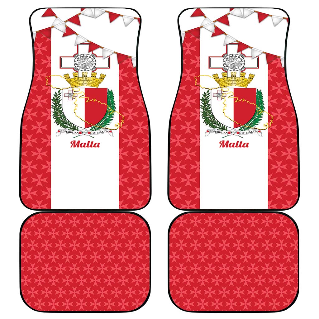 Malta Republic Day Car Mats Jum ir-Repubblika Maltese Cross - Wonder Print Shop