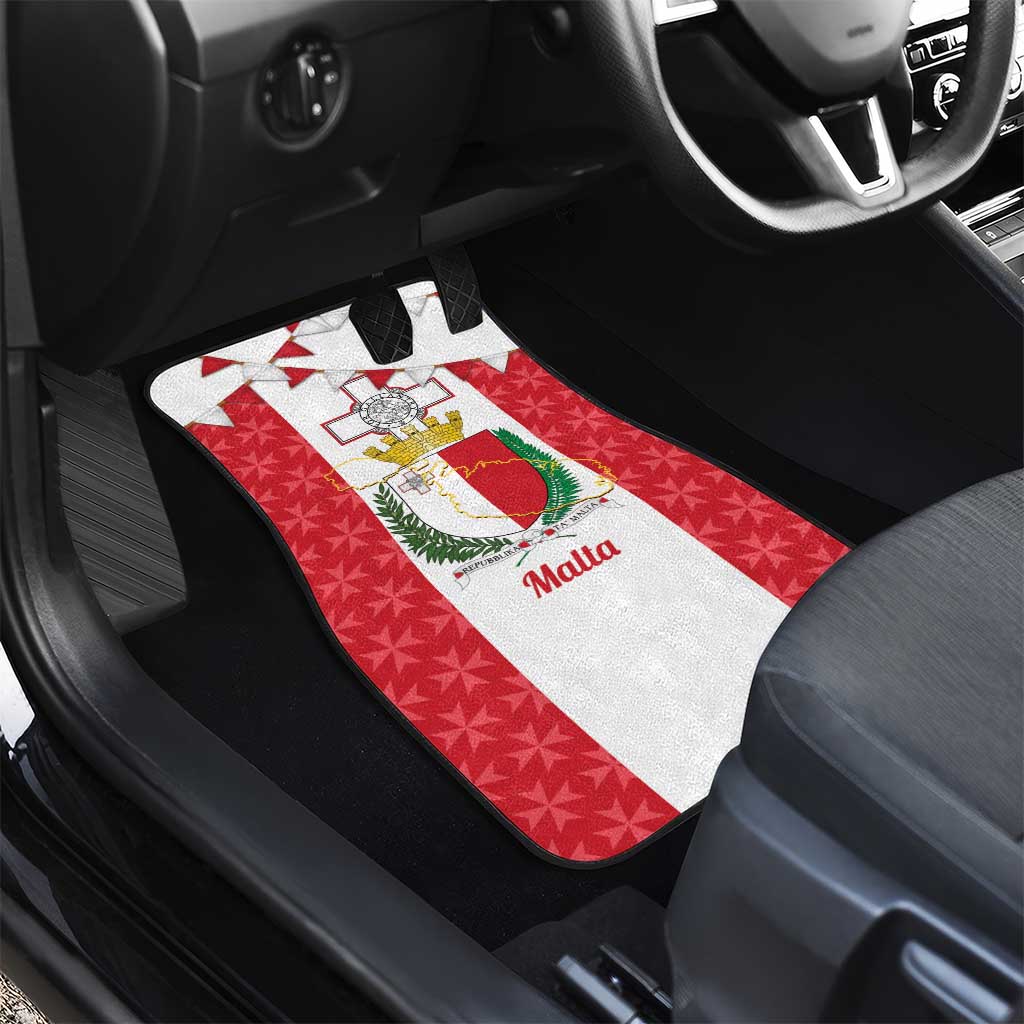 Malta Republic Day Car Mats Jum ir-Repubblika Maltese Cross - Wonder Print Shop