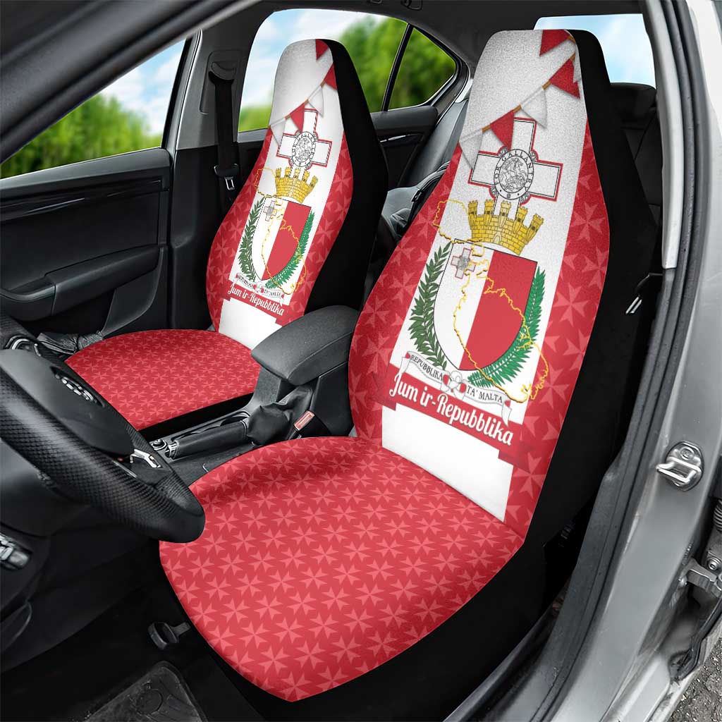 Malta Republic Day Car Seat Cover Jum ir-Repubblika Maltese Cross - Wonder Print Shop