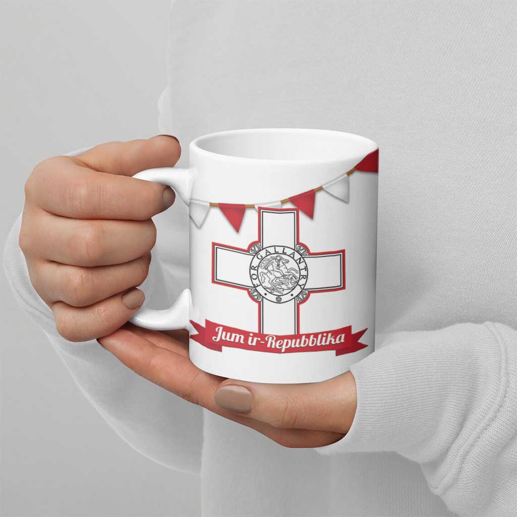 Malta Republic Day Ceramic Mug Jum ir-Repubblika Maltese Cross - Wonder Print Shop