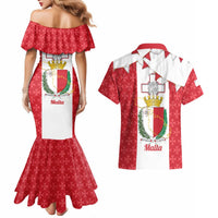 Malta Republic Day Couples Matching Mermaid Dress and Hawaiian Shirt Jum ir-Repubblika Maltese Cross - Wonder Print Shop