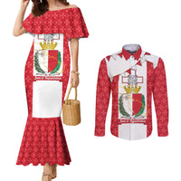 Malta Republic Day Couples Matching Mermaid Dress and Long Sleeve Button Shirt Jum ir-Repubblika Maltese Cross - Wonder Print Shop