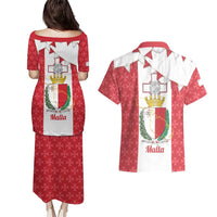 Malta Republic Day Couples Matching Puletasi and Hawaiian Shirt Jum ir-Repubblika Maltese Cross - Wonder Print Shop