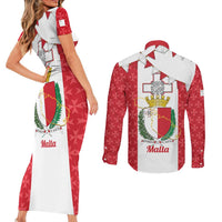 Malta Republic Day Couples Matching Short Sleeve Bodycon Dress and Long Sleeve Button Shirt Jum ir-Repubblika Maltese Cross - Wonder Print Shop