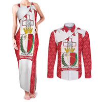 Malta Republic Day Couples Matching Tank Maxi Dress and Long Sleeve Button Shirt Jum ir-Repubblika Maltese Cross - Wonder Print Shop