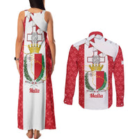 Malta Republic Day Couples Matching Tank Maxi Dress and Long Sleeve Button Shirt Jum ir-Repubblika Maltese Cross - Wonder Print Shop