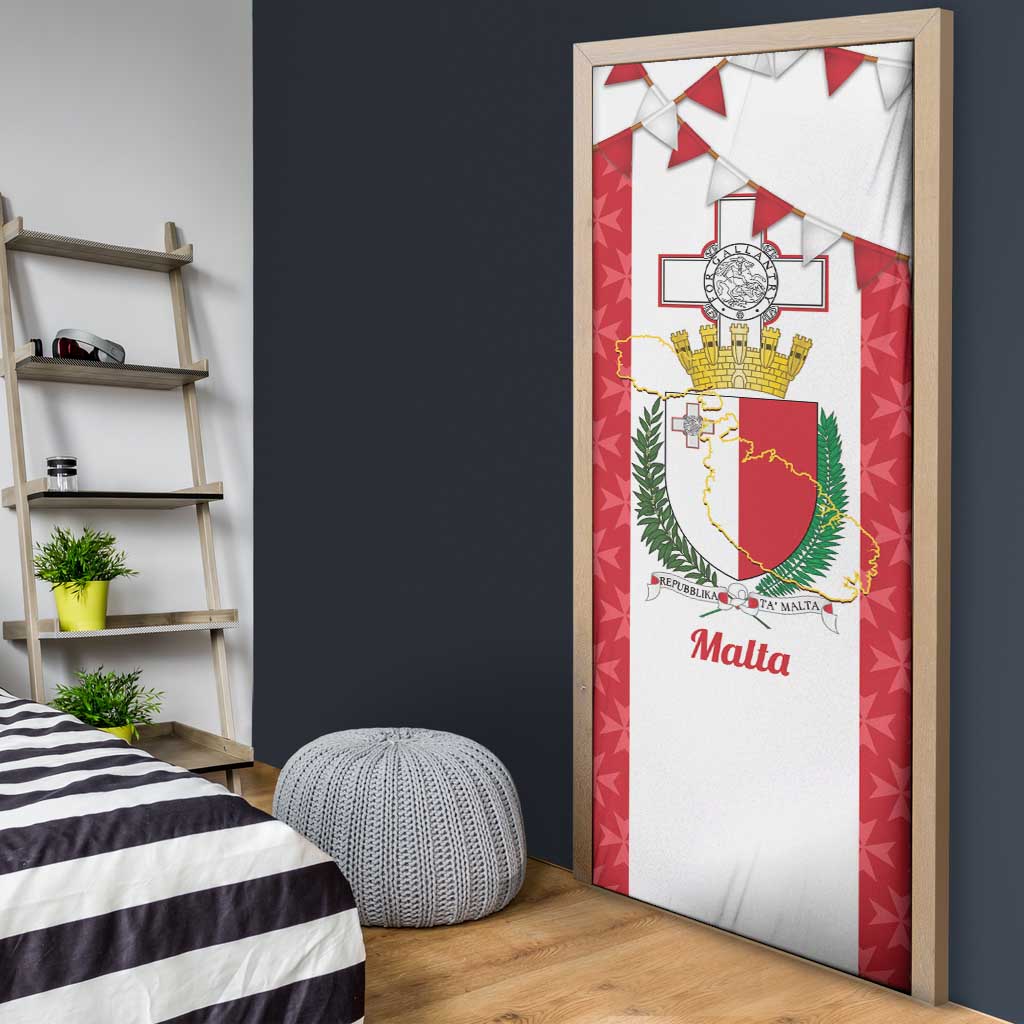 Malta Republic Day Door Cover Jum ir-Repubblika Maltese Cross - Wonder Print Shop
