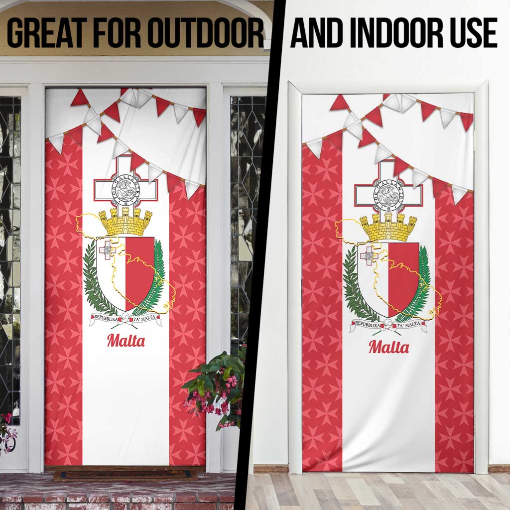 Malta Republic Day Door Cover Jum ir-Repubblika Maltese Cross - Wonder Print Shop