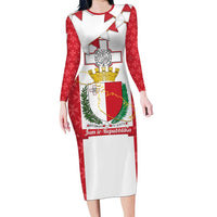 Malta Republic Day Family Matching Long Sleeve Bodycon Dress and Hawaiian Shirt Jum ir-Repubblika Maltese Cross - Wonder Print Shop