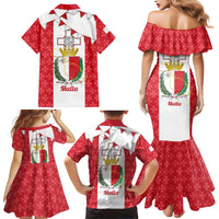 Malta Republic Day Family Matching Mermaid Dress and Hawaiian Shirt Jum ir-Repubblika Maltese Cross - Wonder Print Shop