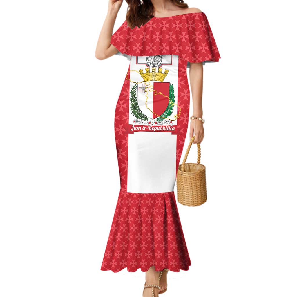 Malta Republic Day Family Matching Mermaid Dress and Hawaiian Shirt Jum ir-Repubblika Maltese Cross - Wonder Print Shop