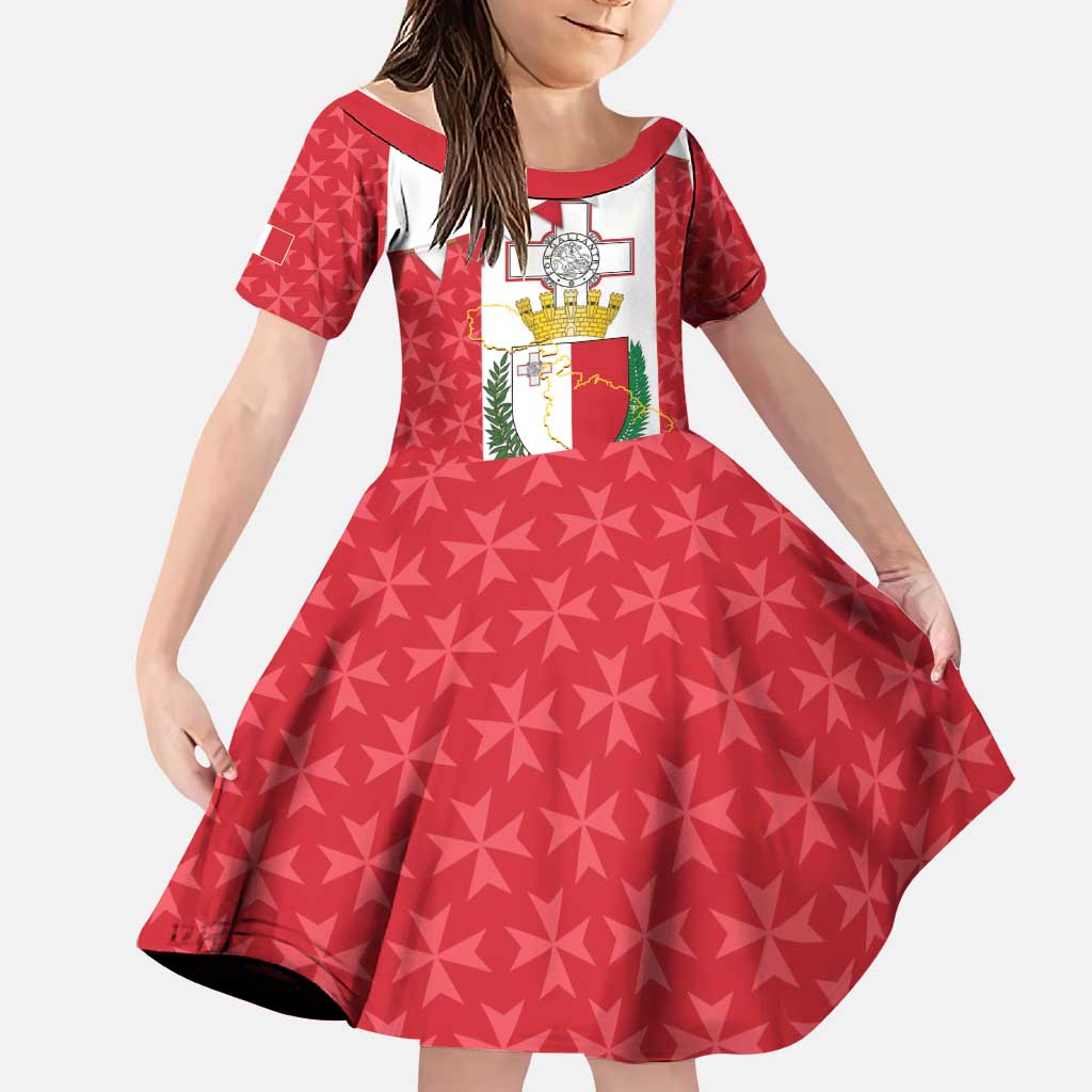 Malta Republic Day Family Matching Off Shoulder Maxi Dress and Hawaiian Shirt Jum ir-Repubblika Maltese Cross - Wonder Print Shop