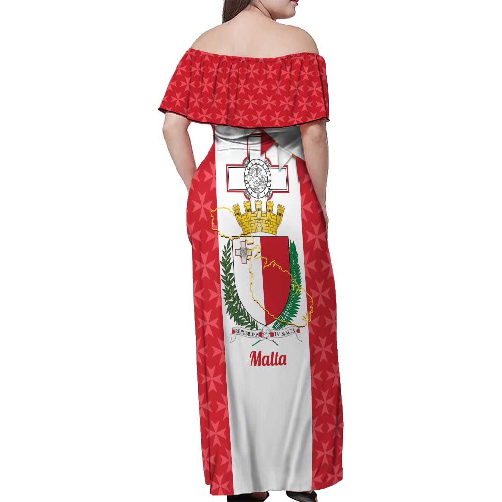 Malta Republic Day Family Matching Off Shoulder Maxi Dress and Hawaiian Shirt Jum ir-Repubblika Maltese Cross - Wonder Print Shop