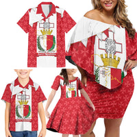 Malta Republic Day Family Matching Off Shoulder Short Dress and Hawaiian Shirt Jum ir-Repubblika Maltese Cross - Wonder Print Shop