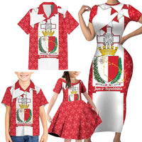 Malta Republic Day Family Matching Short Sleeve Bodycon Dress and Hawaiian Shirt Jum ir-Repubblika Maltese Cross - Wonder Print Shop