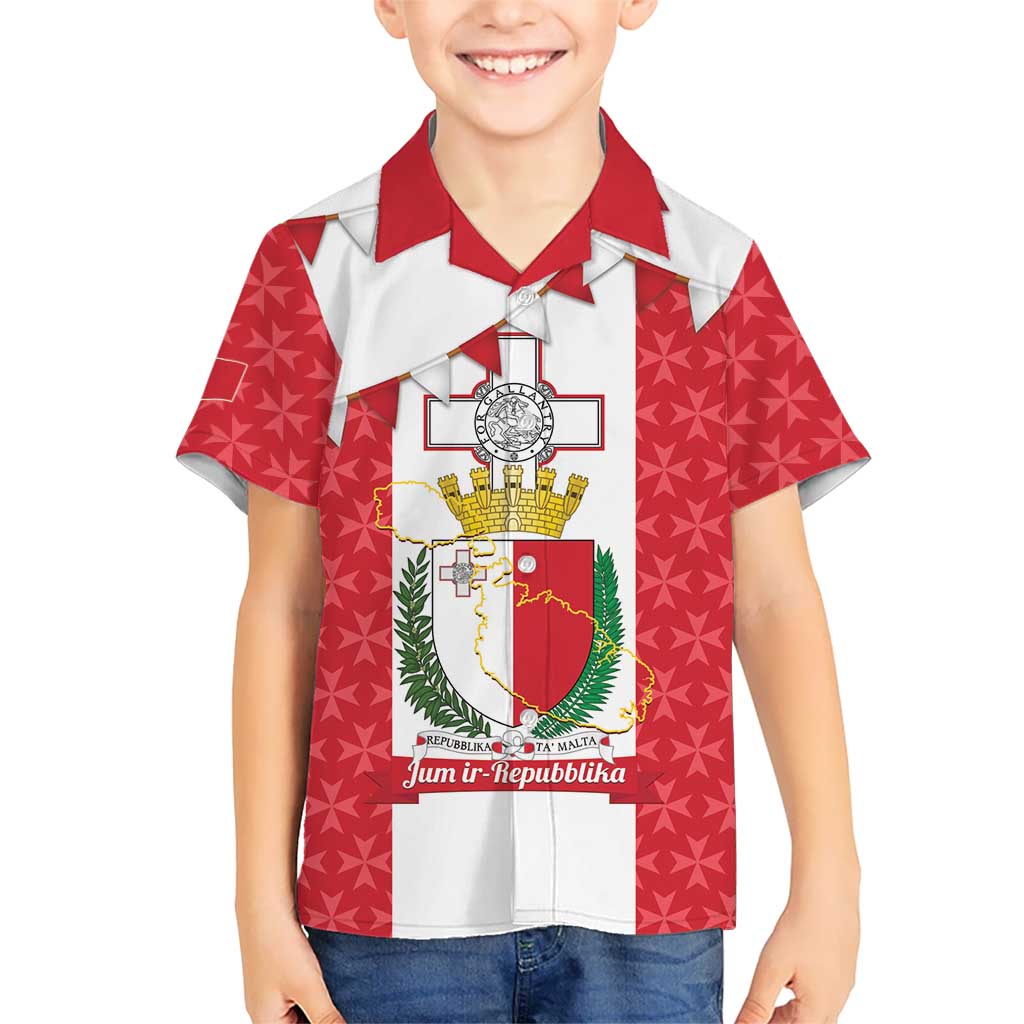 Malta Republic Day Family Matching Summer Maxi Dress and Hawaiian Shirt Jum ir-Repubblika Maltese Cross - Wonder Print Shop