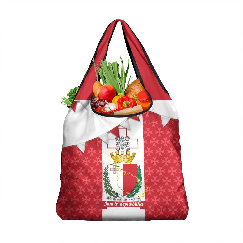 Malta Republic Day Grocery Bag Jum ir-Repubblika Maltese Cross - Wonder Print Shop