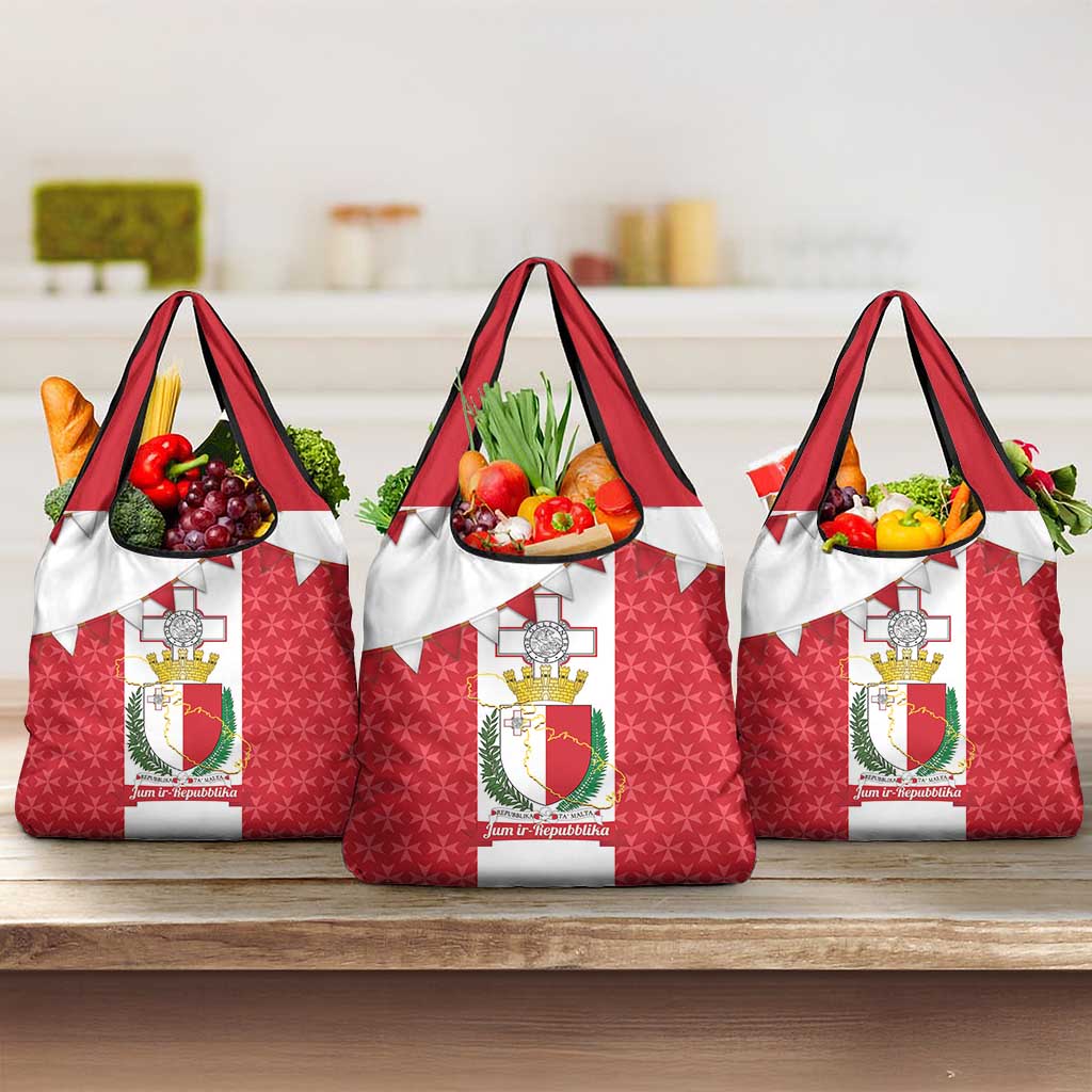 Malta Republic Day Grocery Bag Jum ir-Repubblika Maltese Cross - Wonder Print Shop