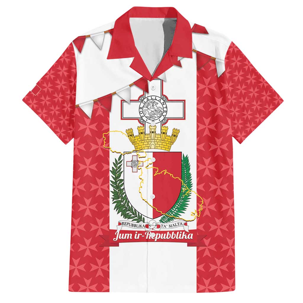 Malta Republic Day Hawaiian Shirt Jum ir-Repubblika Maltese Cross - Wonder Print Shop