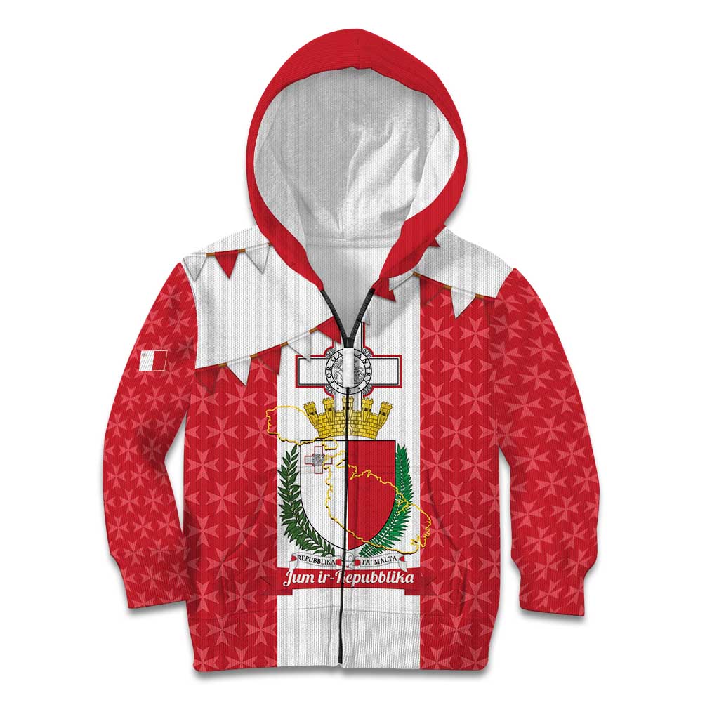 Malta Republic Day Kid Hoodie Jum ir-Repubblika Maltese Cross - Wonder Print Shop