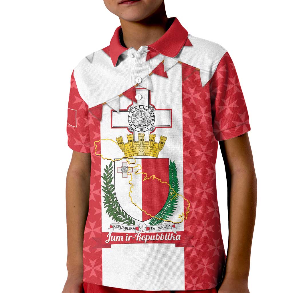 Malta Republic Day Kid Polo Shirt Jum ir-Repubblika Maltese Cross - Wonder Print Shop