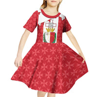 Malta Republic Day Kid Short Sleeve Dress Jum ir-Repubblika Maltese Cross - Wonder Print Shop